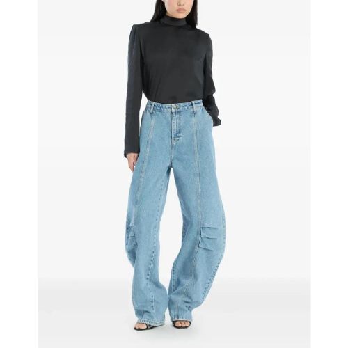 Satin Drapy Back Top - Größe 40 - Rotate - Modalova