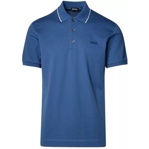 Polo Shirt In Blue Cotton - Größe 48 - blue - Zegna - Modalova