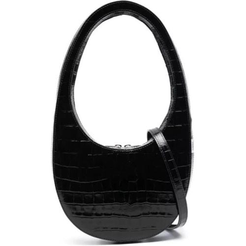 Hobo Bags - Black Leather Embossed Croc Effect Bag - Gr. unisize - in - für Damen - Coperni - Modalova