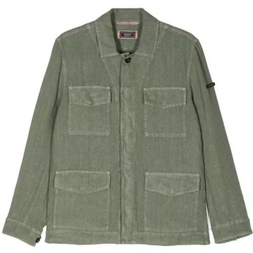 Green Four-Pockets Linen Shirt - Größe 52 - PESERICO - Modalova