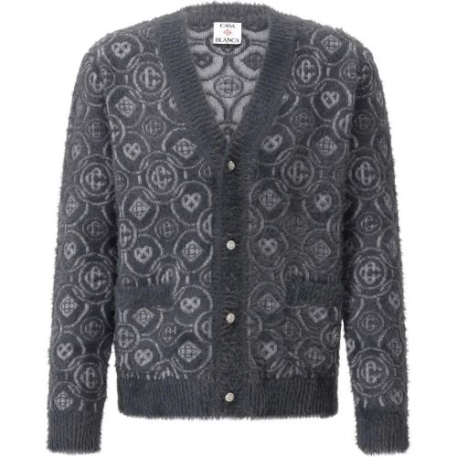 Strickjacke aus Wollmix & Logoprint - Größe M - Casablanca - Modalova