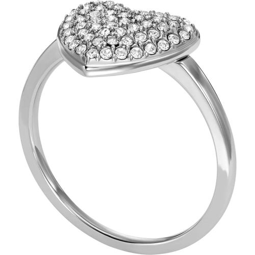 Ring - Sadie Glitz Heart Stainless Steel Center Focal - Gr. 52 - in Silber - für Damen - Fossil - Modalova