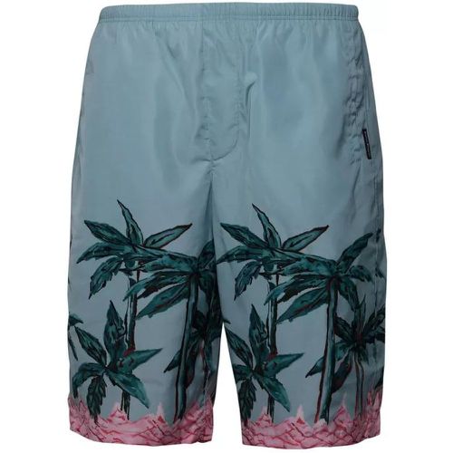 Light Blue Polyester Bermuda Shorts - Größe XL - blue - Palm Angels - Modalova
