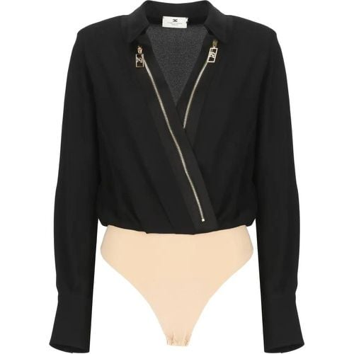 Viscose Body Shirt - Größe 38 - schwarz - Elisabetta Franchi - Modalova