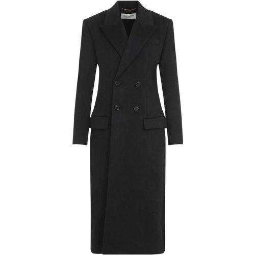 Anthracite Grey Long Coat - Größe 36 - Saint Laurent - Modalova