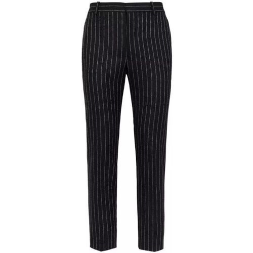 White/Black Lettering Pinstripe Pants - Größe 50 - black - alexander mcqueen - Modalova