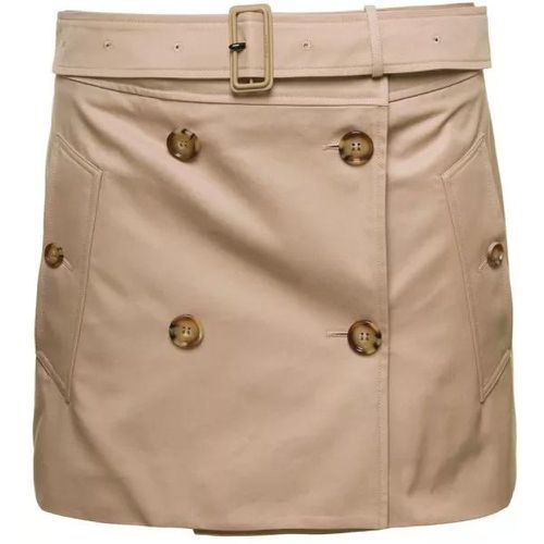 Brielle' Beige Mini Skirt With Belt And Button Fas - Größe 6 - multi - Burberry - Modalova
