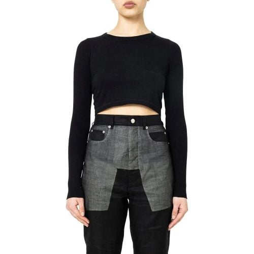 KNIT CROPPED LEVEL T BLACK - Größe 40 - Rick Owens - Modalova