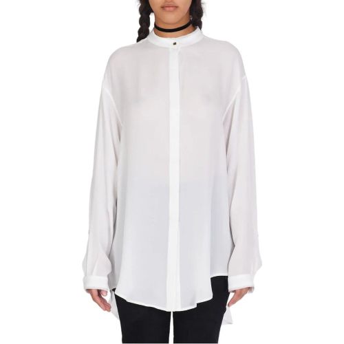 Chemise longue blanche Libellule brod�e noir Soi - Größe IT 40 - Isabel Benenato - Modalova