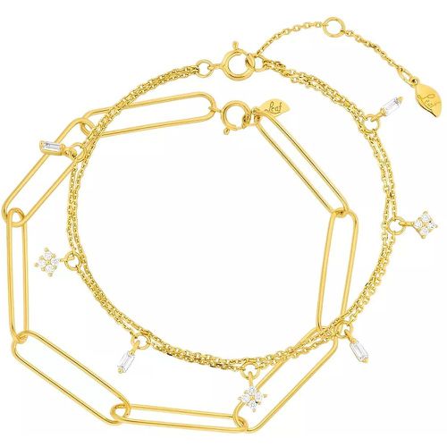Armband - Bracelet Set Big Square, gold plate - Gr. M - in Silber - für Damen - Leaf - Modalova