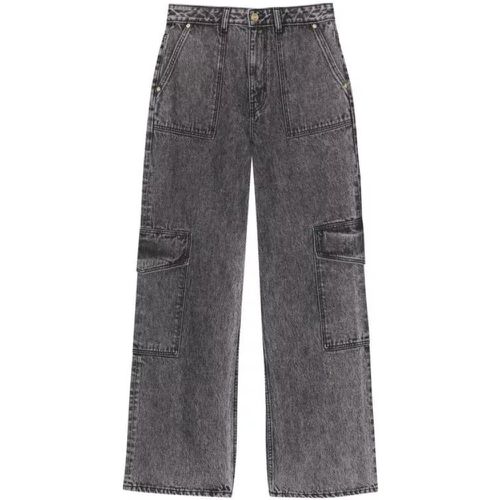 Mid-Rise Wide-Leg Denim Jeans - Größe 27 - gray - Ganni - Modalova
