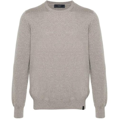 Taupe Crewneck Sweater - Größe 48 - Fay - Modalova