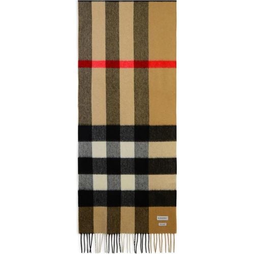 Tücher & Schals - Mega Check Beige Cashmere Scarf With Fringed Trims - Gr. unisize - in - für Damen - Burberry - Modalova