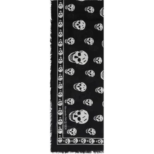 Tücher & Schals - Black Ivory Wool Skull Scarf - Gr. unisize - in - für Damen - alexander mcqueen - Modalova