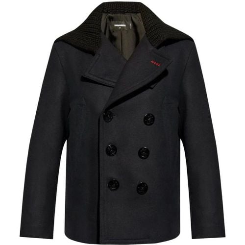 Knit-Panel Double-Breasted Jacket - Größe 48 - Dsquared2 - Modalova