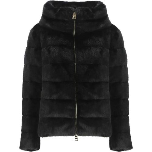 Down Jacket With Faux Fur - Größe 44 - schwarz - Herno - Modalova