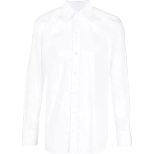 White Slim Fit Poplin Shirt - Größe 45 - white - Tom Ford - Modalova
