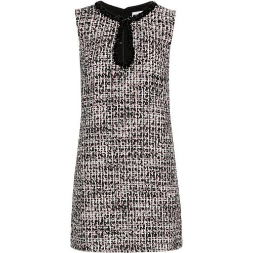 Black Boucle Embellished Mini Dress - Größe 12 - self-portrait - Modalova