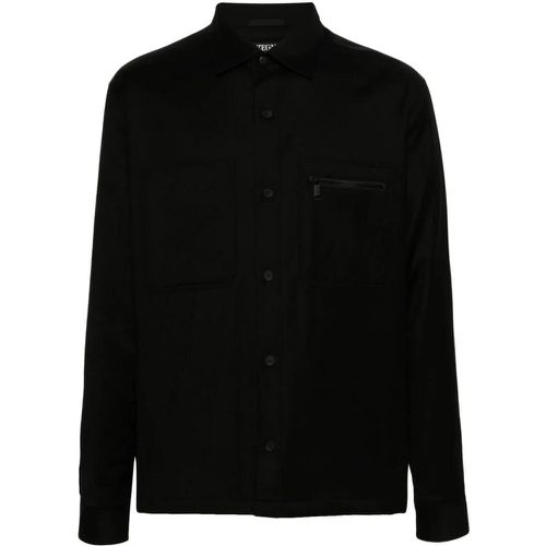 Black Wool Shirt - Größe M - schwarz - Zegna - Modalova