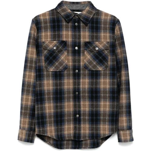 Brown/Blue Checked Wool Shirt - Größe XL - Woolrich - Modalova