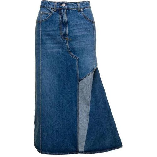 Midi Light Blue Skirt With Wide Front Split In Cot - Größe 42 - blue - alexander mcqueen - Modalova