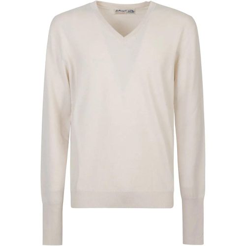 Plain V-neck Sweater White - Größe 48 - Ballantyne - Modalova