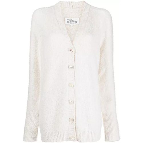 V-Neck Knitted Cardigan - Größe S - white - Maison Margiela - Modalova