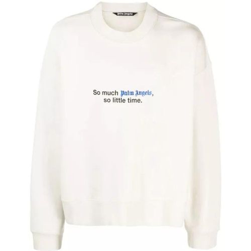 Ecru Crew Neck Sweatshirt - Größe L - white - Palm Angels - Modalova