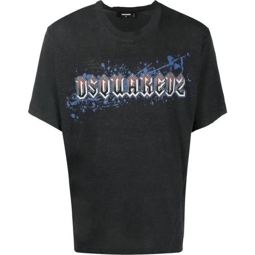 Iron Logo Printed T-shirt - Größe L - Dsquared2 - Modalova