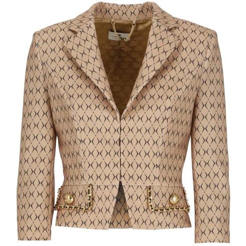 Crepe Stretch Cropped Jacket - Größe 40 - Elisabetta Franchi - Modalova