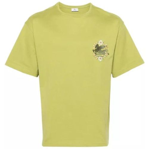 Pegaso T-Shirt Green Motif - Größe L - yellow - ETRO - Modalova