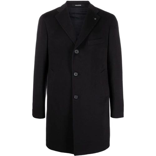 Tailored Black Coat With Classic Lapel And Button - Größe 50 - schwarz - Tagliatore - Modalova