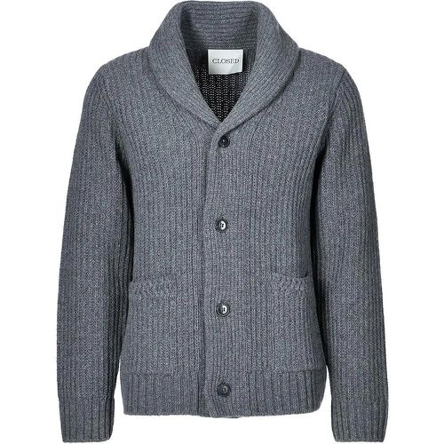 Scarf collar cardigan - Größe L - grau - closed - Modalova