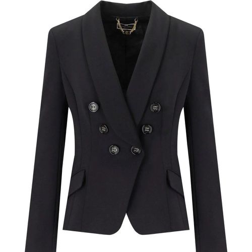 Black Double-breasted Blazer Black - Größe 42 - Elisabetta Franchi - Modalova