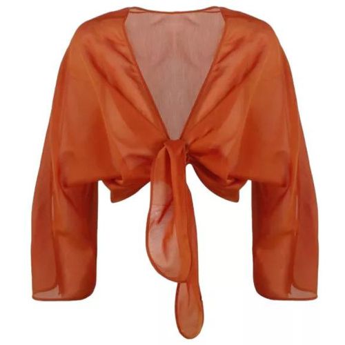 Cotton Silk Knot Shirt - Größe 42 - orange - alberta ferretti - Modalova