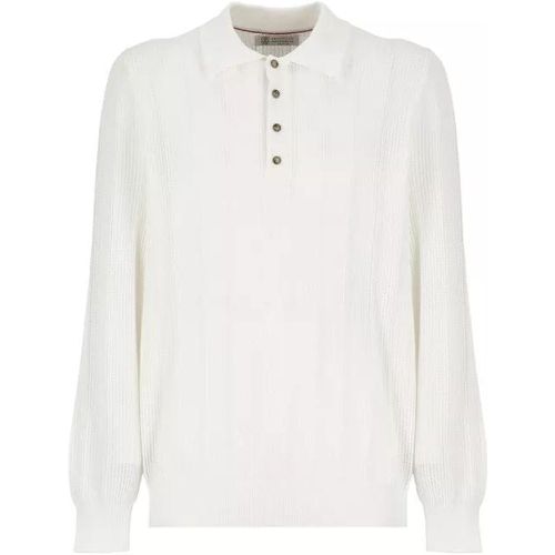White Cotton Polo - Größe 50 - white - BRUNELLO CUCINELLI - Modalova