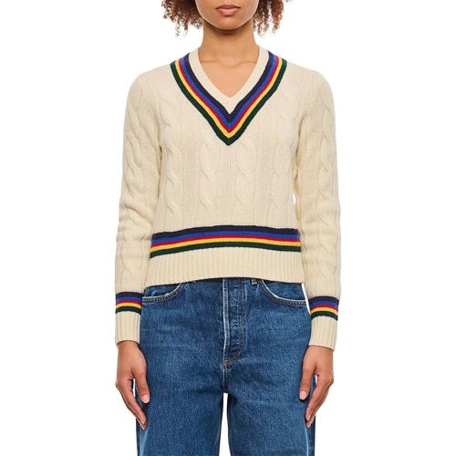 Cableknit V Neck Pullover - Größe S - Polo Ralph Lauren - Modalova