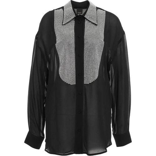 Blouse with rhinestone trimming - Größe 42 - pinko - Modalova