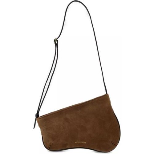 Shopper - Mini Curve Hobo Bag - Mocha/Black - Leather - Gr. unisize - in - für Damen - Manu Atelier - Modalova