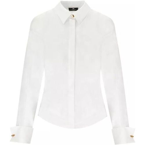 White Shirt With Logo - Größe 40 - white - Elisabetta Franchi - Modalova