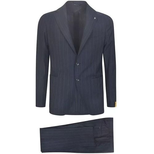 Navy Blue Virgin Wool Pinstripe Pattern Blazer - Größe 46 - Tagliatore - Modalova