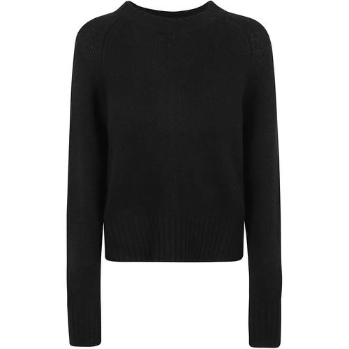 Black Virgin Wool-Cashmere Blend Ribbed Knit Crew - Größe L - allude - Modalova