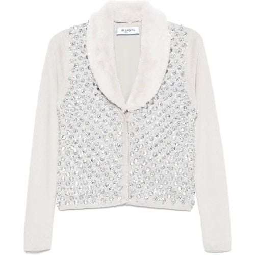 Light Grey Knitted Cardigan - Größe S - Blugirl - Modalova