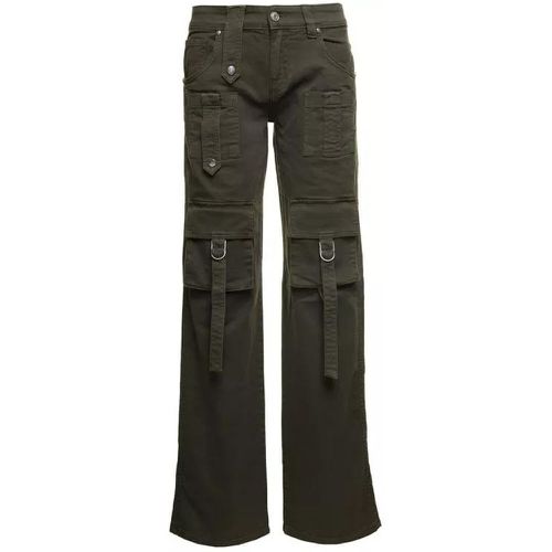 Military Green Cargo Jeans With Buckles And Brande - Größe 44 - green - Blumarine - Modalova