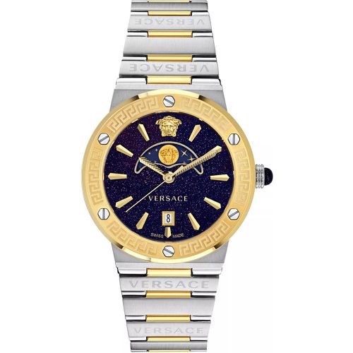 Uhr - Greca Logo Moonphase - Gr. unisize - in Schwarz - für Damen - Versace - Modalova