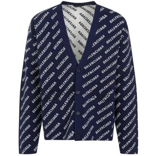 Navy Blue Cotton All-Over Cardigan - Größe 3 - blau - Balenciaga - Modalova