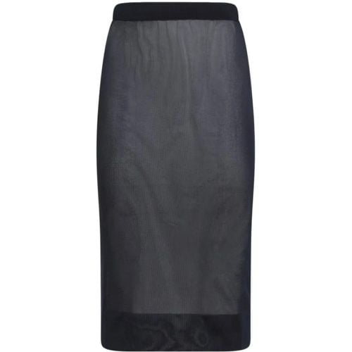 Blue Nuit Viscose Midi Skirt - Größe M - Saint Laurent - Modalova