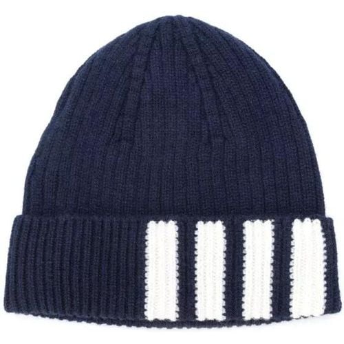 Caps & Mützen - Navy-Blue 4-Bar Striped Beanie - Gr. ONE SIZE - in - für Damen - Thom Browne - Modalova