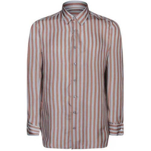 Stripe Silk Shirt - Größe L - gray - Lardini - Modalova