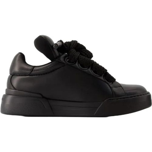 Low-Top Sneaker - Portofino Sneakers - Leather - Black - Gr. 43 (EU) - in - für Damen - Dolce&Gabbana - Modalova